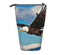 Flying Eagle Print Pencil Case Adjustable Pen Bag Office Travel Multifunctional Stationery Organizer