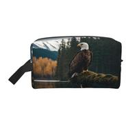 Flying Eagle Print Portable Travel Toiletry Storage Bag Large Capacity 600D Polyester Cosmetic Storage Bag