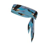 Flying Eagle Print Sports Headband, Adjustable Head Tie For Running, Tennis & Workouts, Soft Fit