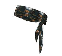 Flying Eagle Print Sports Headband, Adjustable Head Tie For Running, Tennis & Workouts, Soft Fit