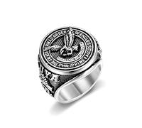 Flying Eagle Ring, Bald Eagle Ring for Men, Viking Eagle Animal Ring Punk American Eagle Jewelry, Silver Hawk Ring Eagle Totem Ring Flying Hawk Ring -s, 7 UK, Metal, No Gemstone