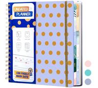 FLYING EAGLE Undated Work Planner - Aesthetic Meeting Notebook with 12 Dividers, Spiral Bound Journal for Goal Planning, Professional 8.3" x 9.3" Desk Organizer, Violet