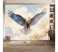 Flying Eagle Wallpaper 150x130cm Mountains and White Clouds Wallpaper Murals,for Living Room Not Self Adhesive Wall Paper Large Mural & Room Decor