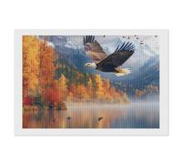 Flying Eagle1 Autumn Funny Diamond Art Kits for Adults Round Full Drill Picture Home Wall Decor