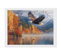 Flying Eagle1 Autumn Funny Diamond Art Kits for Adults Round Full Drill Picture Home Wall Decor