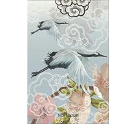 Flying Elegant White Japanese Crane Floral Journal Notebook Souvenir Diary 6x9 inch 100 Rule Page: I Love Japan Flowers, Kabuki, Manga and Fuji ... Notebook Graphic Design Gifts And Souvenir,