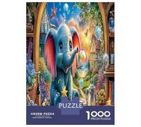 Flying Elephant 1000 Piece Baby Elephant in Enchanted Forest Jigsaw Puzzles for Puzzles 1000 Pieces Jigsaw for Adults Challenging Puzzles for Adults Adults Gifts 52x38cm/1000pcs