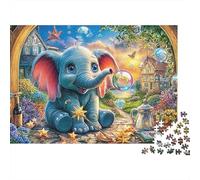 Flying Elephant Puzzle 1000Pc Magic Bookshop Jigsaw Puzzles Challenging Game Have Fun Learning 100% Recycled Cardboard Home Decoration 70x50cm/1000pcs