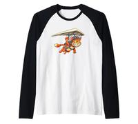 Flying Feline Soaring Glider Airborne Cat Hang Gliding Cute Raglan Baseball Tee