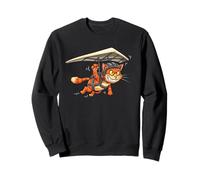 Flying Feline Soaring Glider Airborne Cat Hang Gliding Cute Sweatshirt