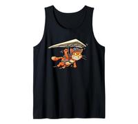 Flying Feline Soaring Glider Airborne Cat Hang Gliding Cute Tank Top