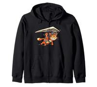 Flying Feline Soaring Glider Airborne Cat Hang Gliding Cute Zip Hoodie
