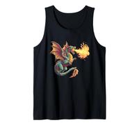 Flying Fire Dragon with Big Flames Costume Tank Top