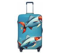Flying Fish in The Ocean Print Universal Suitcase Elastic Luggage Protector Waterproof Travel Business Vacation