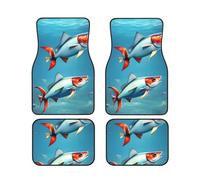 flying fish in the ocean Print Vehicle Accessories Foot Mat Set 4 Pieces Floor Mats Protection Vans Sedans Trucks