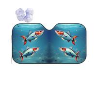 Flying Fish in The Ocean Printing Car Windshield Sunshade-Thicken Bubble Block Heat and Sun UV Rays,Front Windshield,Sun Visor