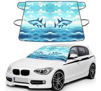 flying fish in the oceans Printed Car Windshield Cover for Ice and Snow, Durable Windshield Snow Cover, Sun Protection, Universal Fit 69x42.5''