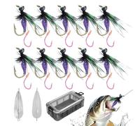 Flying Fish Lure, Realistic Flying Bait - Simulated Lures Double Hook 10 Pieces for Freshwater and Saltwater Camping Men Gift Outdoor Adventures