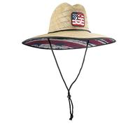Flying Fisherman Hook & Glory Straw Hat | Wide Brim Sun Hat, Adjustable Neck Cord, Ideal for Fishing & Boating