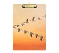 Flying Geese Formation on Orange Sunset Art Teeth clipboard Standard Hole for Softball Coaches clipboard Teacher Size 9 x 12