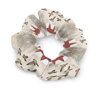 Flying Geese Snow Red House Hair Scrunchies for Women Elastic Hair Bands Soft Hair Ties for Styling Gift Christmas Valentine's Day