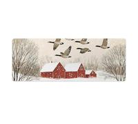 Flying Geese Snow Red House Non-Slip Mouse Pads Funny Desk Mat Rubber Laptop Writing Mat for Gamer Office Home 30x80cm