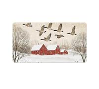 Flying Geese Snow Red House Non-Slip Mouse Pads Funny Desk Mat Rubber Laptop Writing Mat for Gamer Office Home 40X75cm