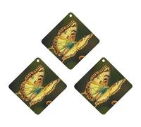 Flying Golden Butterfly Car Air Freshener, 3 Pcs Rhombus Hanging Air Freshener Cards, Long Lasting Fragrance Scented Cards for Car, Home, Office Black-style
