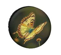Flying Golden Butterfly Spare Tire Cover, 34inch Oxford Wheel Protector Travel Accessories, Waterproof Dustproof Wheel Tire Covers for RV Jeep SUV Camper Truck