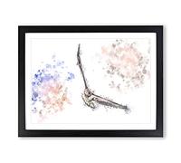Flying Golden Eagle In Abstract Modern Art Framed Print | A3 Black Framed Wall Art | Ready to Hang | Abstract Animal Picture | Living Room Bedroom Lounge Office