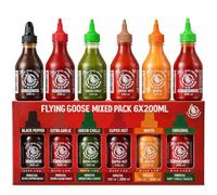 Flying Goose Mixed Pack Sriracha Sauce Set, 6 x 200ml, Black Pepper, Extra Garlic, Green Chilli, Super Hot, Mayo, Original