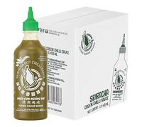 Flying Goose Sriracha Sauce - Hot Green Chilli 455ml (Box of 6) Hot Chilli Sauce for Noodles, Wings BBQ & Dipping HALAL