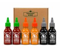 Flying Goose Sriracha Sauce Variety Bundle | 6 x 100ml (2 Each Original, Mayo & Ghost) | Hot Chilli Sauce Selection | Vegan | Gluten Free | Total 600ml Grocery King