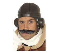 Smiffys Flying Helmet, Brown , 1940's Wartime Fancy Dress, Adult Dress Up Hats