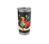 Flying Hero with Guitar and Cape for a Cool Look Stainless Steel Insulated Tumbler