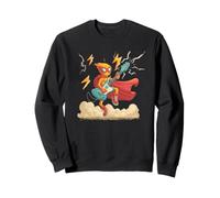 Flying Hero with Guitar and Cape for a Cool Look Sweatshirt