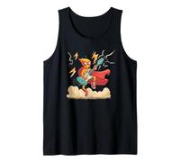 Flying Hero with Guitar and Cape for a Cool Look Tank Top