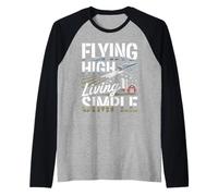 Flying High Living Simple Air Force Veteran Farmer Raglan Baseball Tee
