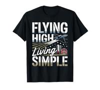 Flying High Living Simple Air Force Veteran Farmer T-Shirt