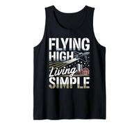 Flying High Living Simple Air Force Veteran Farmer Tank Top