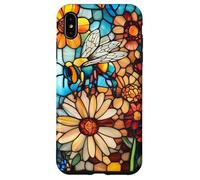 Flying Honeybee and Blue Petals in Sunlit Garden Case for iPhone XS Max