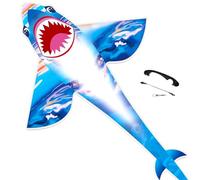 Flying Hoofer Shark Kite for Kids and Adults - Easy to Fly, Perfect for Beach Trips and Outdoor Games