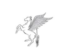 Flying Horse Brooch Pin Clothing Jewelry Beautiful Accessory Animal Pin Alloy Texture Present for Fashion Enthusiasts Flying Horse Brooch