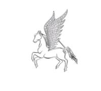 Flying Horse Brooch Unique Lapel Pin Stylish Clothing Jewelry Animal Badge Suitable for Various Daily and Party Wear Symbolic Jewelry, One Size, as described