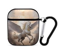 Flying Horse Earphone Case PC Bluetooth Headphone Case Compatible with Airpods 1/Airpods 2 Black-style