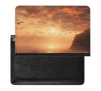Flying in Sunset Passport Cover Protector Rfid Blocking Passport Holder Id Card Holder Secure Travel Wallet Organizer for Passport Tickets Credit Cards, style, One Size