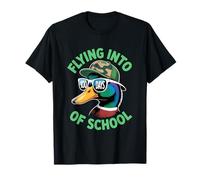 Flying Into 100 Days of School Cool Mallard Duck T-Shirt