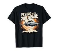 Flying Into 2nd Grade Back To School Jet Fighter Graphic T-Shirt