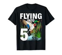 Flying into 5 Duck Hunting 5th Birthday Party 5 Year Old T-Shirt