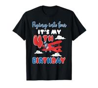 Flying Into Four It's My 4th Birthday Airplane 4 Yrs Old Kid T-Shirt